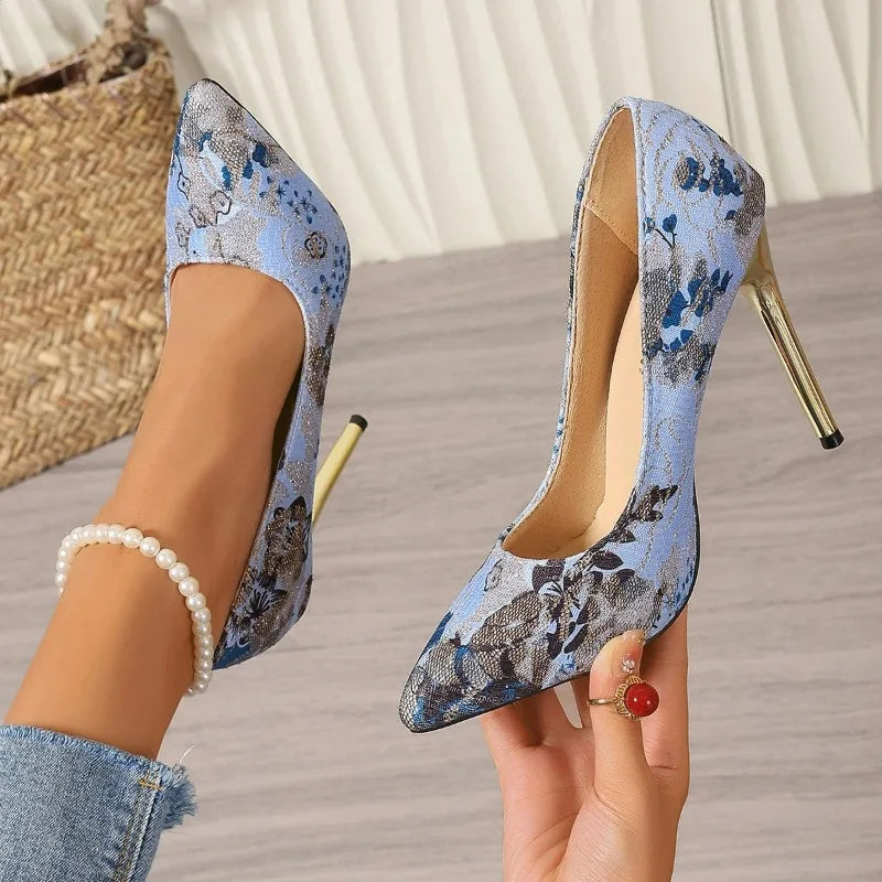 The Priscilla Floral Stiletto Pump
